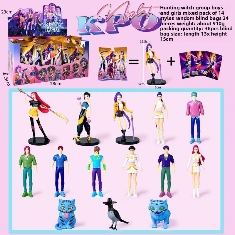 K-Pop New Demon Hunter Girl Group Men's Group Figure Model Blind Box Tide Play Doll Ornament