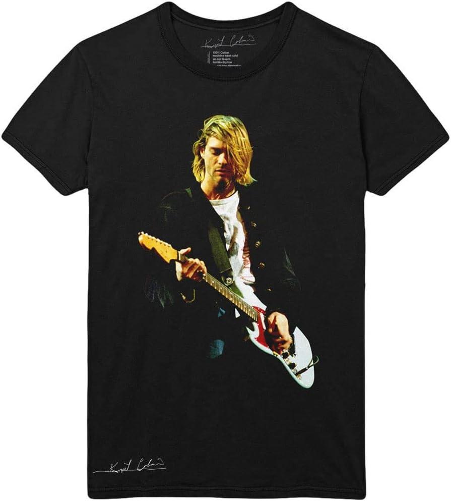 T Shirt Guitar Photo Colour Logo Official Unisex Black Unisex T-Shirt M