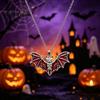 Fashionable Halloween Jewelry Sets Gothic Bat Accessory, Vintage Punk Necklace, Viking Metal Vampire Theme Style Dangle Drop Earrings for Cosplay