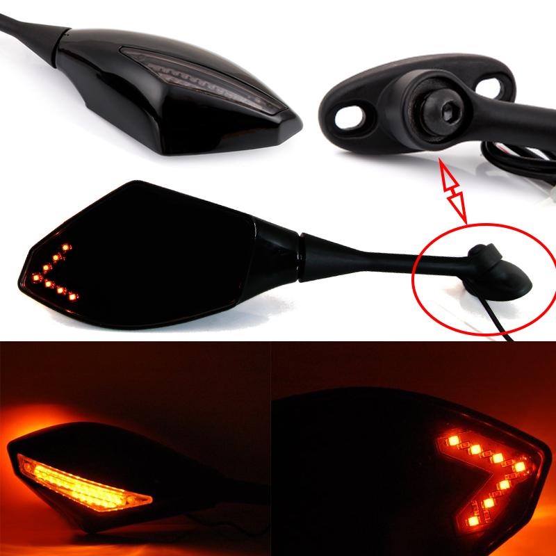 2PCS Hot Motorcycle LED With Turn Signal Integrated Indicator Lights Rearview Mirrors FOR Honda CBR600RR CBR1000RR