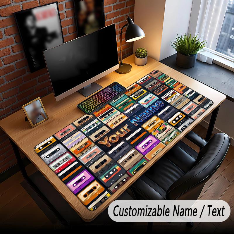 Music General Theme Custom Mouse Pad Personalized With Name Text Customized Desk Mat For Office Home Decor