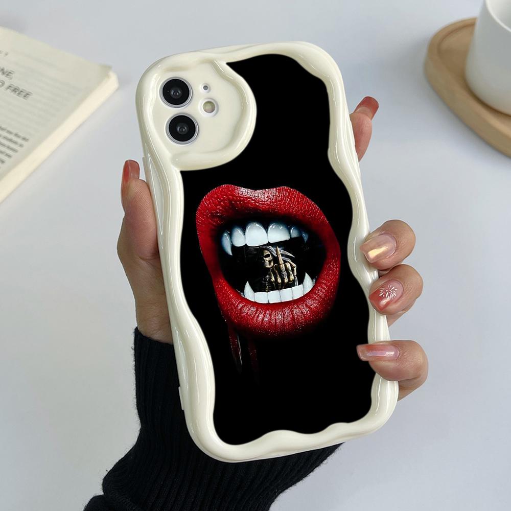 LZ19 Lips Kiss Art Clear Soft Wave Phone Cases for Samsung S24 S23 Ultra S20 FE A54 A14 A52s A51 S10 Huawei Honor 90 Protection Back Cover