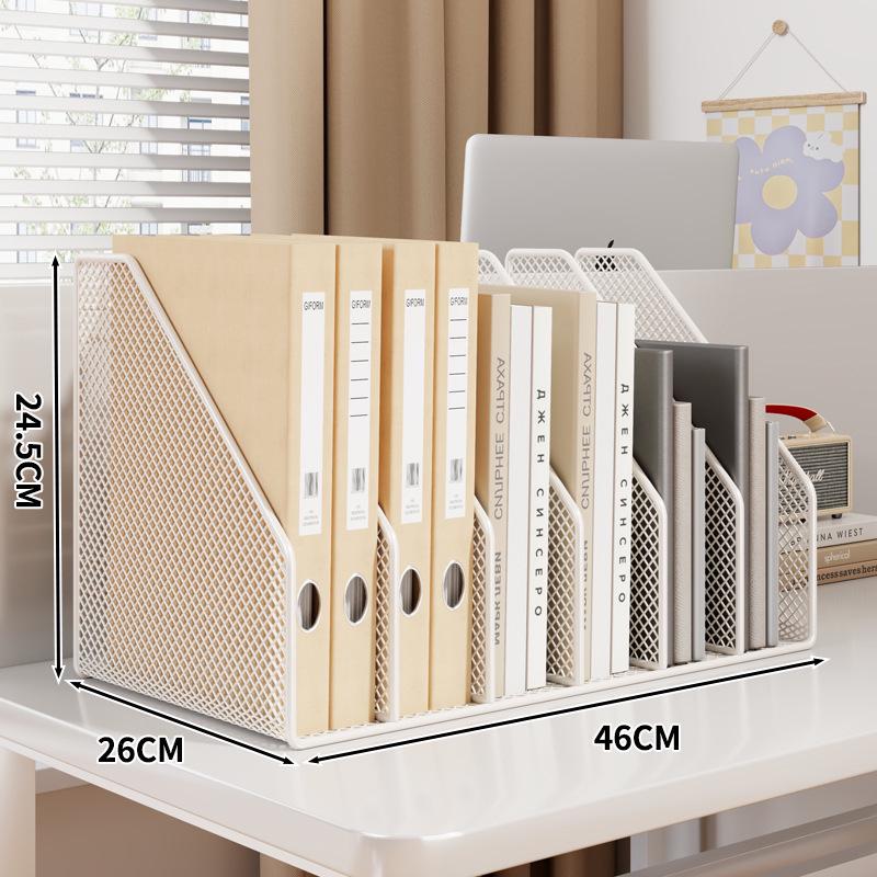 Metal Desktop File Organizer: Hanging Shelf & Storage Basket