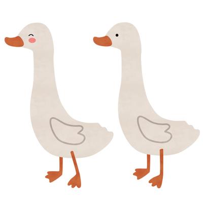 Silly Goose Wall Stickers Self-Adhesive Wall Decals Peel And Stick Cartoon Goose Stickers for Kids Room Playroom Nursery Decor