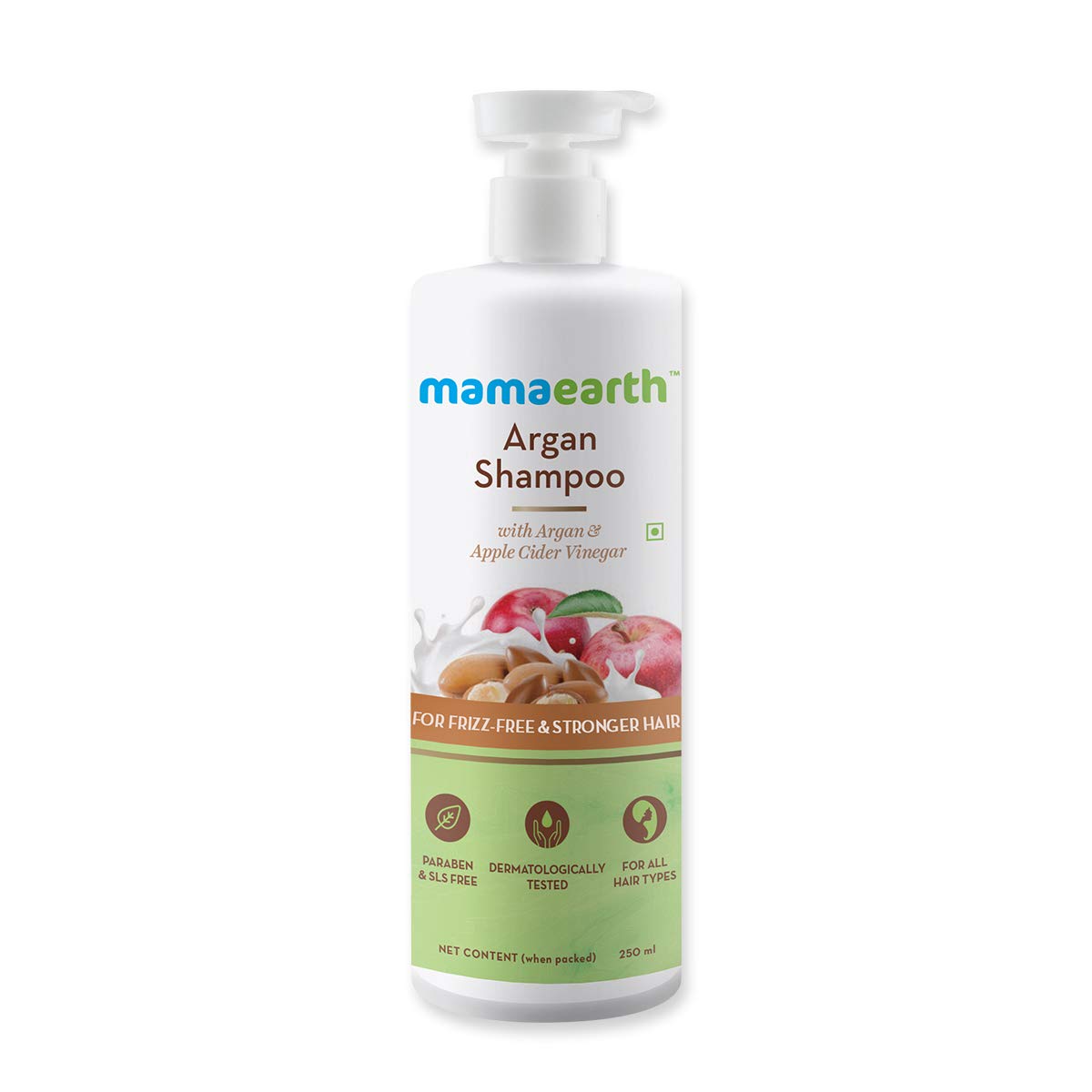 

Mamaearth Argan Shampoo For Frizz-Free Strong Hair With Apple Cider Vinegar | Reduces Split Ends & Damage | Unisex Gentle Cleanser 250ml