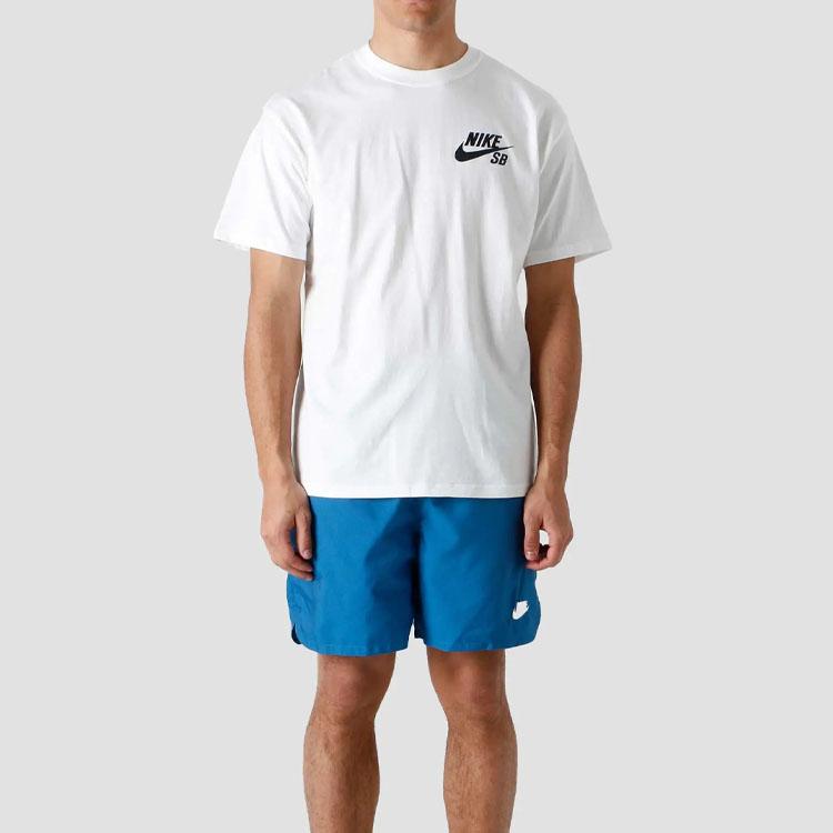 Nike Solid Color Logo Crew Neck T-Shirt Men Tops White DC7817-100