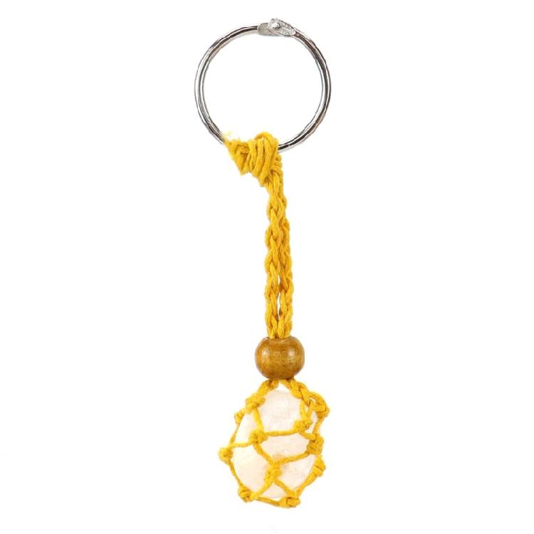Crystal Stone Holder Hanging-Ornaments Keychain Adjustable Bag Charm Decors Cord Empty Stone Holder Keychain
