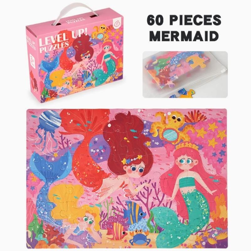 To Up The Next Level Of 6-In-1 Solid Wood Puzzle Gift Box 60 Pieces Of Educational Toys Children'S Hands-On Animal Toys Gifts
