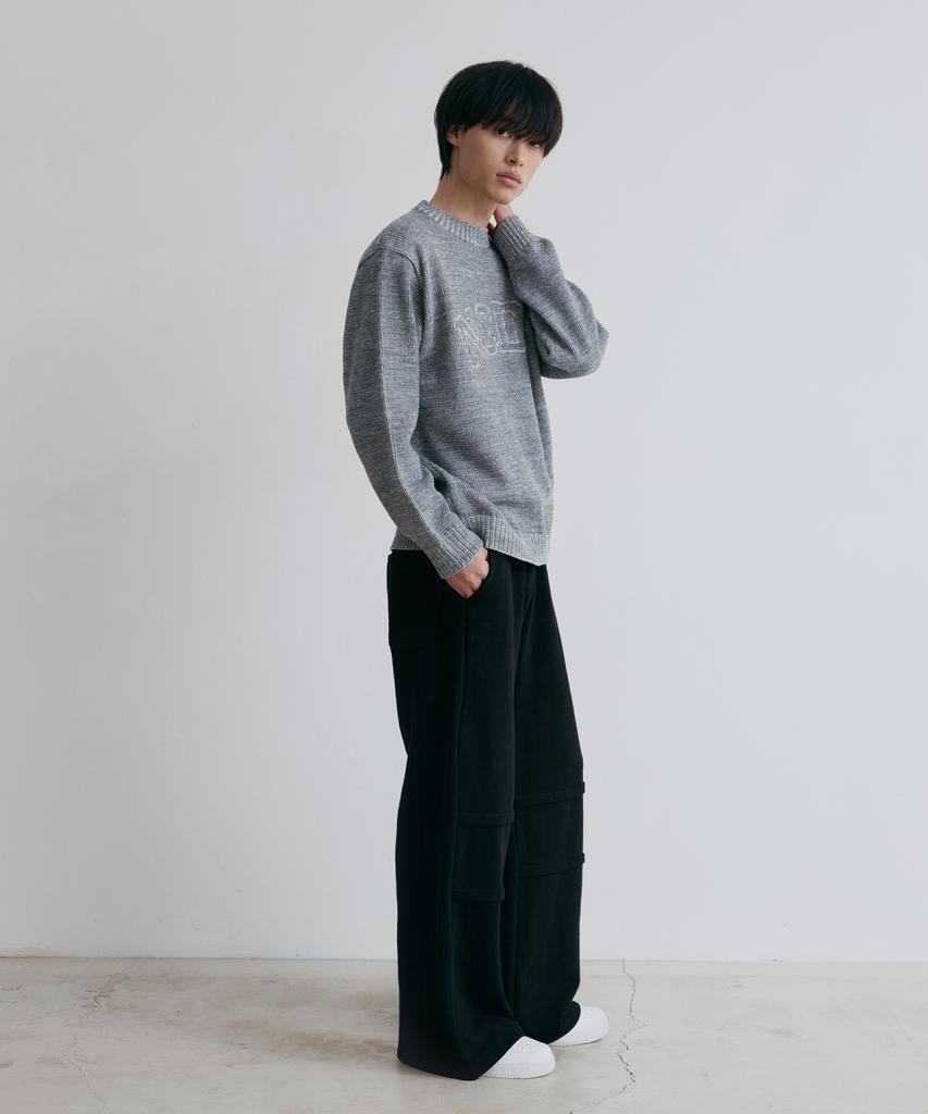 NODU Logo Ring Round Knit [Gray]