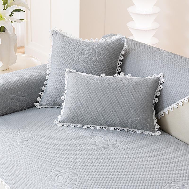 Summer Sofa Cushion, Solid Color Seat Cushion, Cool Cushion, Sofa Cover, Ice Cushion, Advanced One-Piece Combination Sofa  New