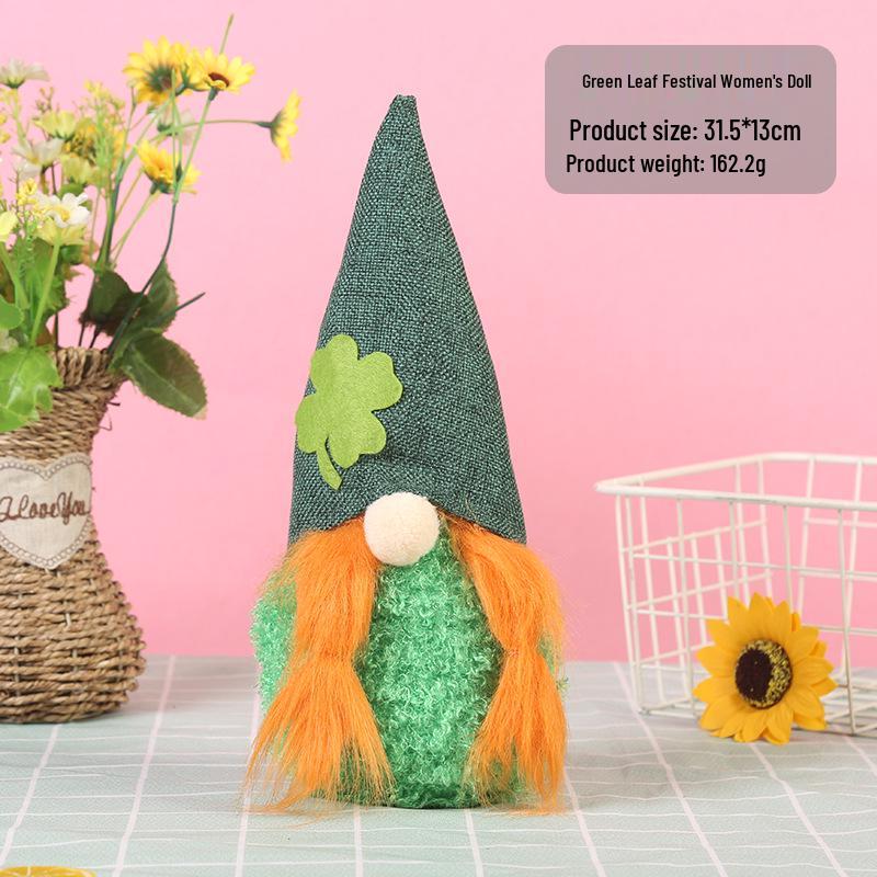 Qiaoding St. Patrick s Day Irish Faceless Doll - Rudolph Standing Figure.
