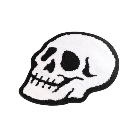 Halloween Welcome Doormat Half Circle Spider-Web Bat Skull Pumpkin Shape Floor Mat Non-Slip Entrance Mat for Front Door Porch Home Decoration