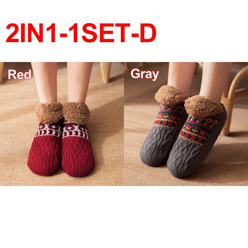 Thermal Women Slipper Socks Winter Warm Short Cotton Thickened Home Sleeping Soft Non Slip Grip Fuzzy Floor Sock Fluffy Male