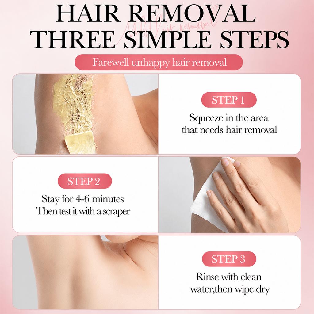 Cherry Blossom Hair Removal Cream, Fast & No Darkening, Reduces Hair Regrowth, Gentle, Painless And