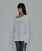 Gillaakaibeu One Shoulder Graphic Long Sleeve_White