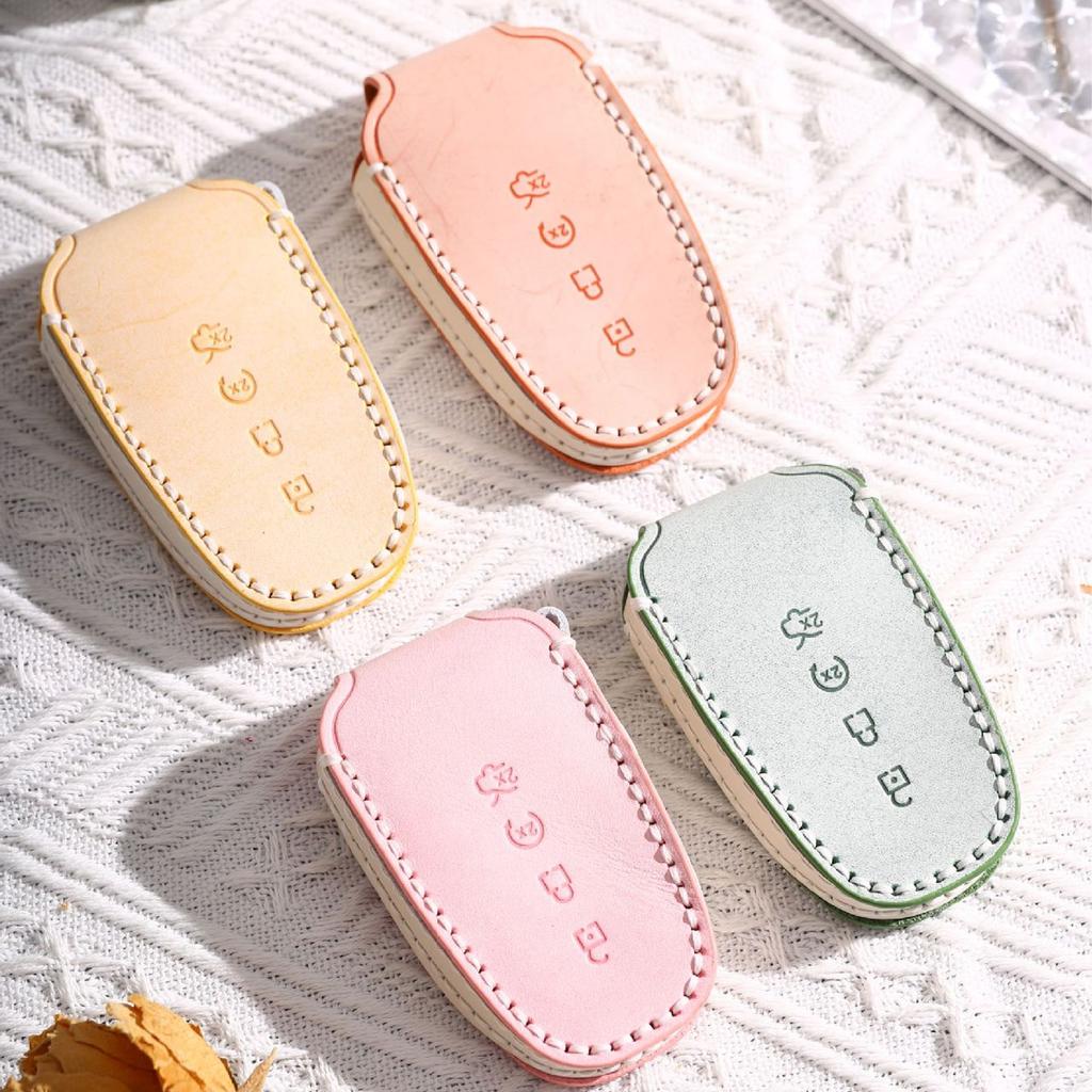 3 4 Bottons Genuine Leather Auto Key Fob Cover Case Fit For Ford Fusion Mondeo Mustang Explorer Edge Ecosport Fit For Lincoln Mondeo Mkc Mkz Mkx