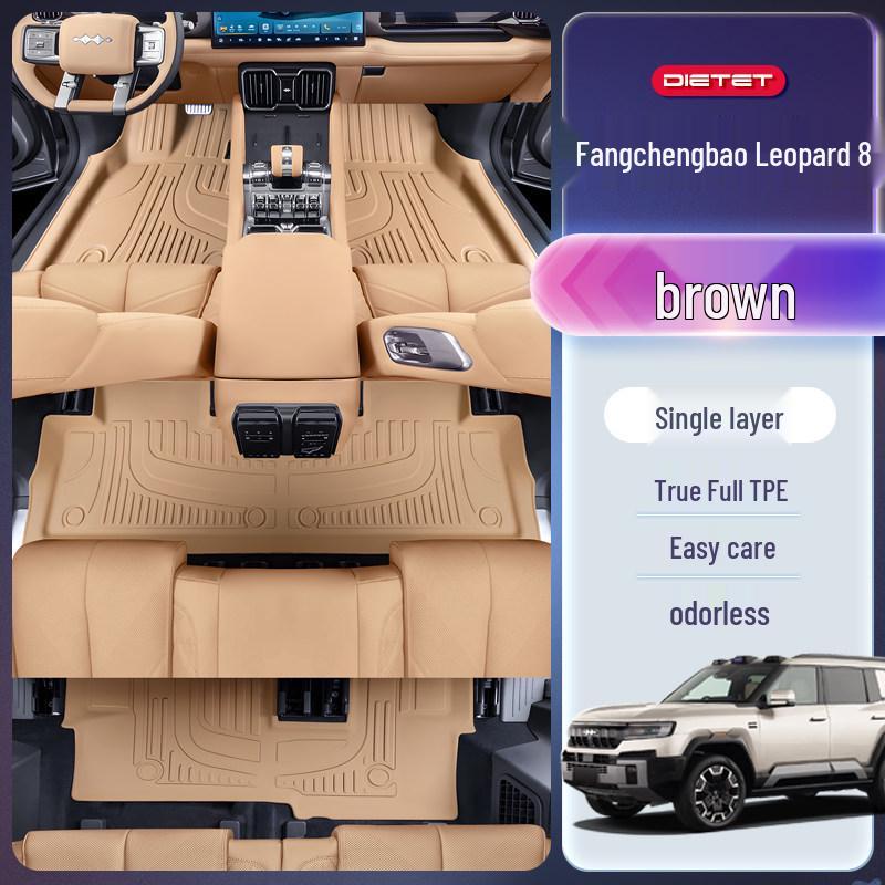 Equation 2025 TPE Leopard 8 Car Floor Mats - New Car Interior Modification Accessories