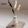 Cute Floral Arrangement Pot Creative Cat Shaped Flower Vase, Minimalist Cartoon Kitten Tabletop Planter for Dried Unique Resin Art Craft Fresh