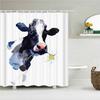 3D Printed Dutch Cattle Pattern Waterproof Bath Curtains Farm Cow Shower Curtains Bathroom Polyester Decoration Shower Curtain