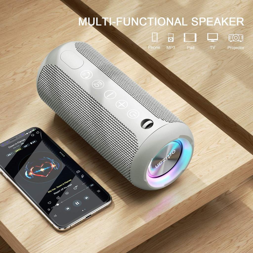Ortizan X10 Bluetooth Speaker Enhanced Bass Portable Speaker with TF Card Slot 30H Playtime IPX7 Waterproof Speaker for Camping