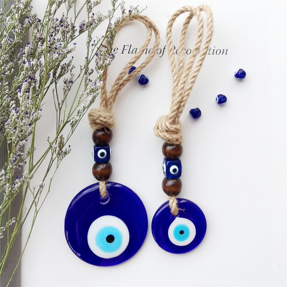 EU Certified Turkish Evil Eye Blue Pendant for Wall, Car, and Bag Decoration