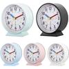 Silent bedside alarm clock without ticking, silent and luminous clock, phosphorescent analog clock for desk (white)
