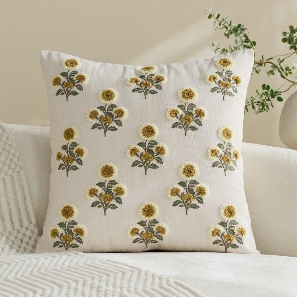 Retro Flowers Cushion Covers Embroidered Decorative Pillowcase Throw Pillow Covers Holiday Party
