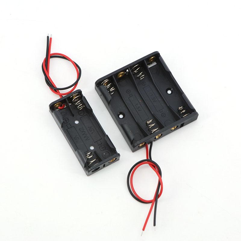 1X 2X 3X 4X AAA 1.5v 3v 4.5v 6v Battery Holder Storage Box Batteries 1 2 3 4 Slot AAA Power Bank Cases Container 2pin Wire Lead