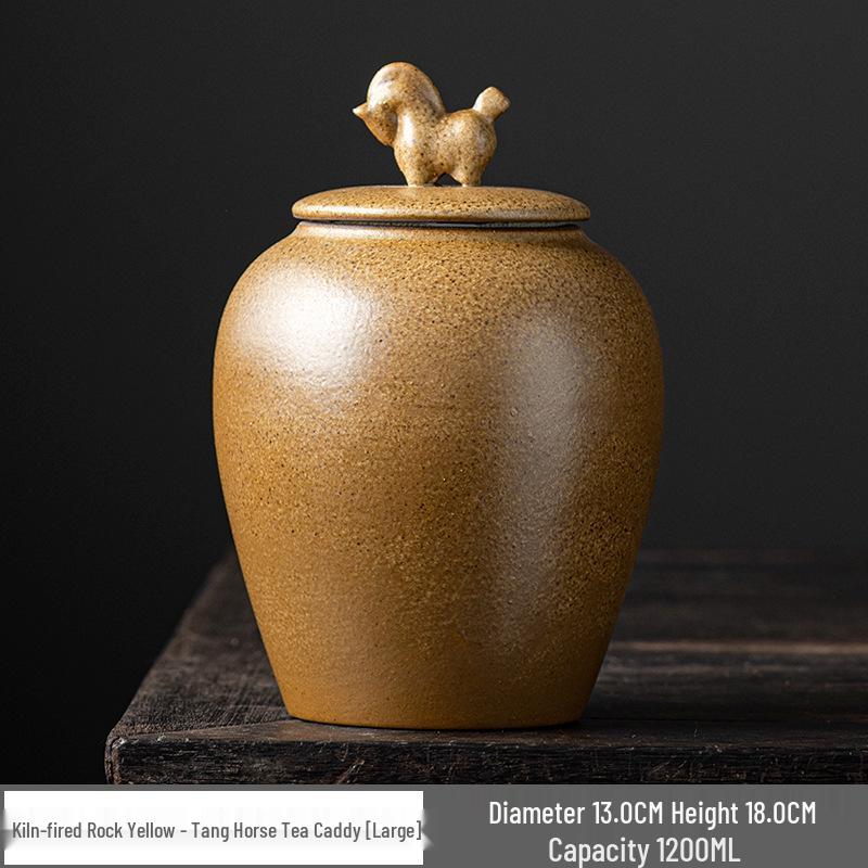 Chinese Ceramic Tea Canister: Small/Large Sealed Storage Jar for Pu'er Tea with Logo Printing