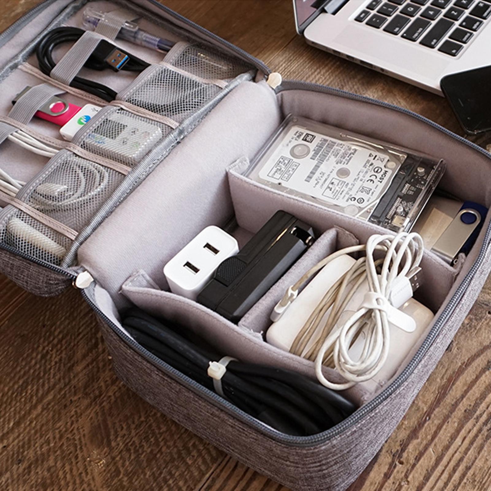 Electronics   Travel Bag for Cable Accessories Storage Bag Pouch   Separated Space Waterproof for Cable Cord   Hard Drive Earphone Po