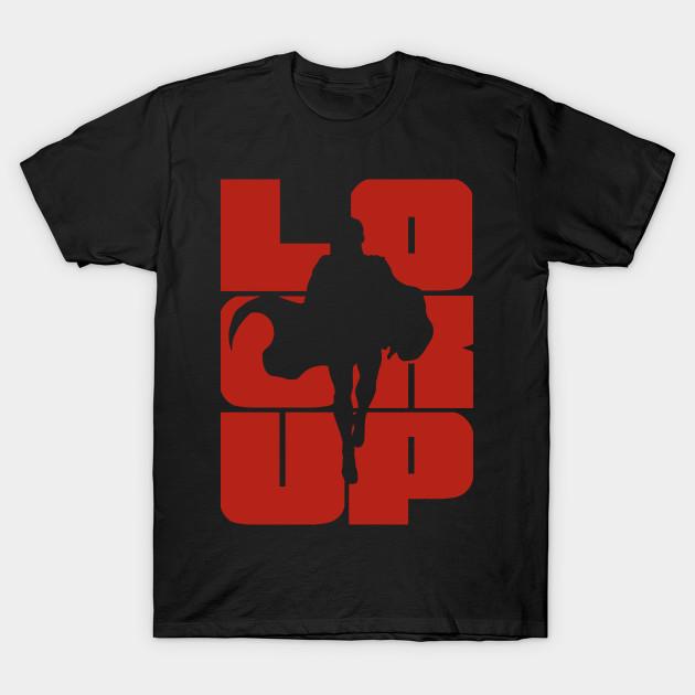 

Men Black Print T-shirt Look Up (Red) No-Cut Transfer Paper Print Cotton Tshirt XL чорний