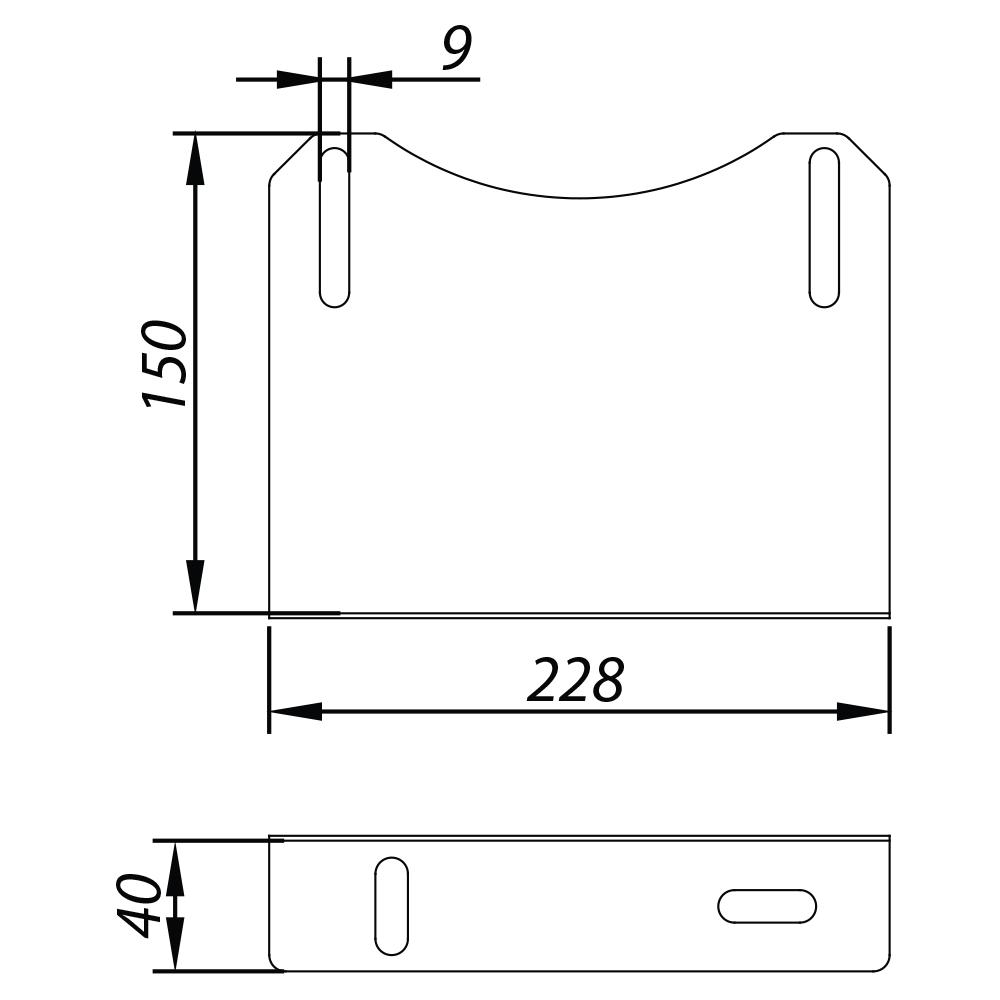 ADAM DW Wall Bracket Extension Fi 200, Adjustment 150-190mm