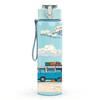 1PC Retro Van Mountain Sky Scenery Print 750ml Color Plastic Sports Water Bottle Leakproof Flip Straw Lid Suitable for Sports Office Home Use