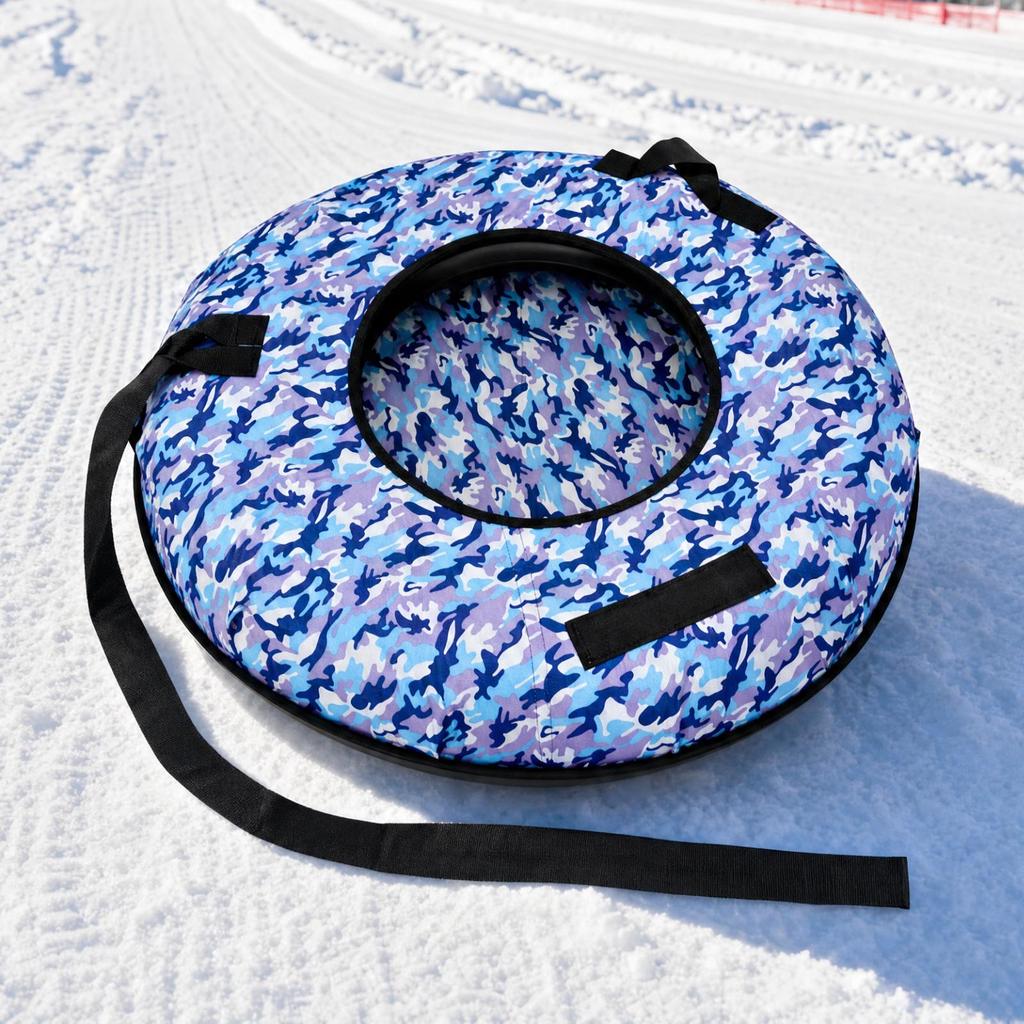 Inflatable Snow Tube Low-Temperature Resistant with Tow Strap Winter