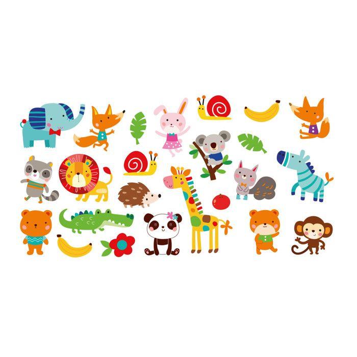 Sticker Adventure Animaux de la jungle 24 u. - Stickers en mousse EVA