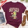 Born To Dilly Dally TShirt Vintage Frog Tshirt Funny Retro Graphic Tee Funny Womens Aesthetic Shirt Daily Life Casual Tops