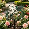 Hoflandschaftsverzierung Metallvogel Gartenstecker, Wetterbeständige Eisen-Hofkunstverzierung, Dekorativer Stake Retro Patina-Finish Schild für Außenbereich