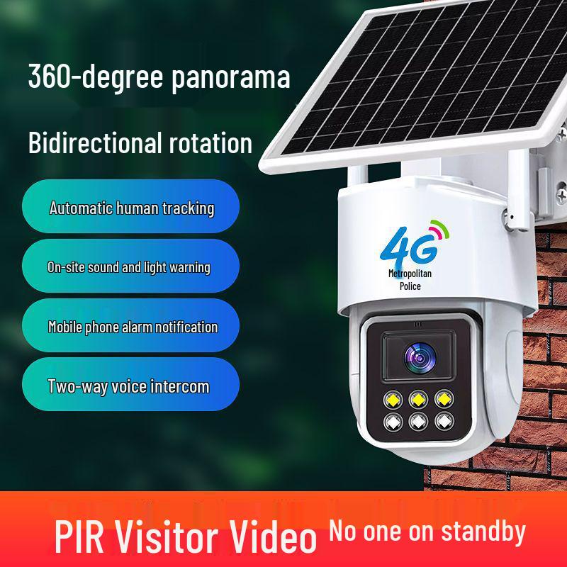 Jingshiwei 360° Solar 4G Camera: Waterproof Remote & Night Vision Monitor