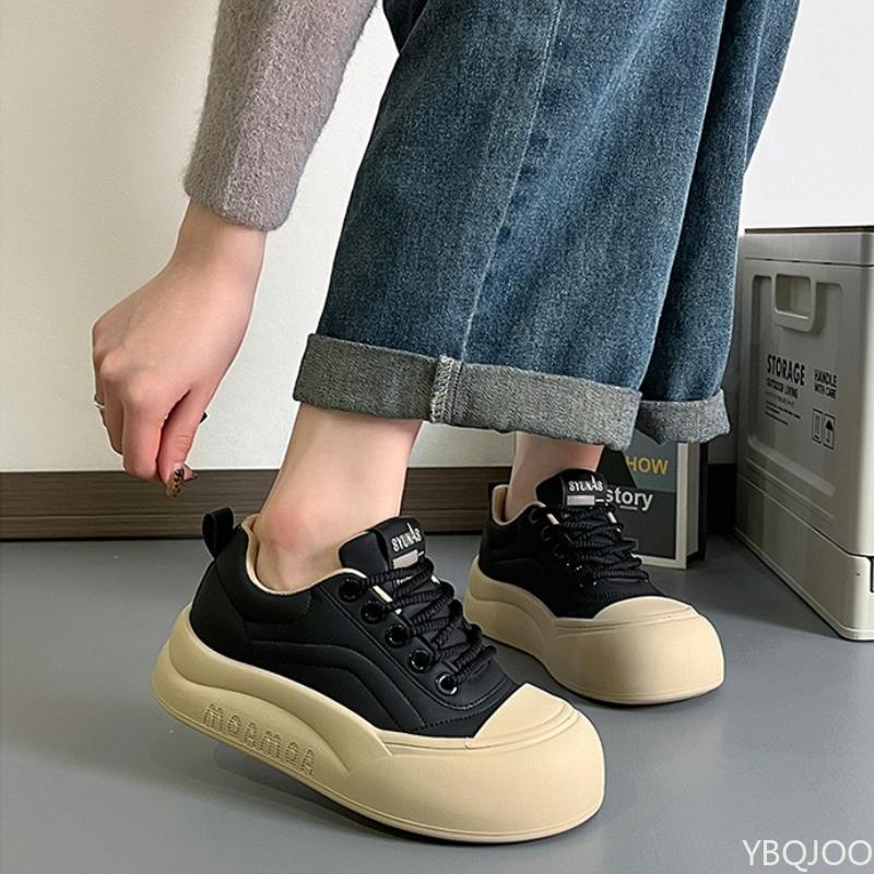 

Белые женские туфли для хлеба, обувь на толстой подошве, новая весенне-осенняя обувь, универсальные, простые, удобные для повседневной носки, повседневная спортивная обувь 39