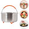2-4L Stainless Steel Steamer Basket Instant Pot Accessories Instant Cooker with Silicone Covered Handle Draining Steam Basket