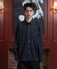 AREUBAN Distressed Plain Shirt_Vintage Navy