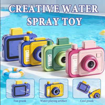 Double-Spray Water Squirter Camera Shape Funny Reverse Splash Toy for Pool Beach Dual-Nozzle Gag Gift for Kids Adults Creative Summer