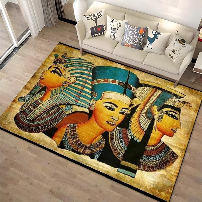 Retro Ancient Egypt Pattern Rug Carpet For Living Room Non Slip Parlour Sofa Large Area Rug Bedroom Kid Play Room Floor Mat Gift