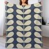 Orla Kiely Multi Stemkiely Pattern Orla Kiely Designbluewhite Throw Blanket Soft Bedroom Blanket for Night Sleeping