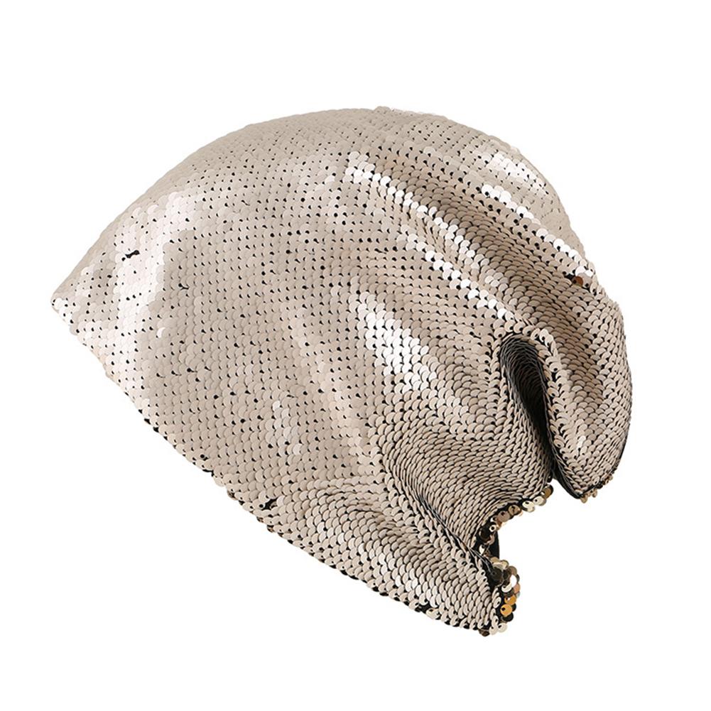Unisex Fashion All-match Shimmer Reversible Sequin Cap Outdoor Warm Headgear
