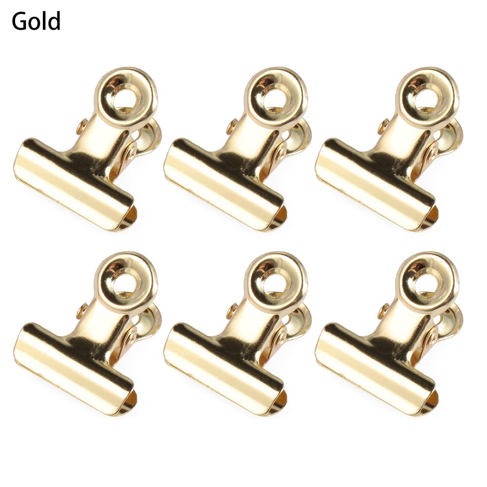 6Pcs Metal Kitchen Food Sealing Bag Clips Letter Paper Photo File Clamps School Office Calendar Binder Clip Household Accessorie