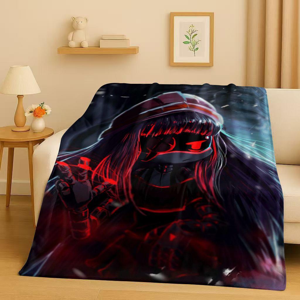 HD Kreslená Vražedná Dron V Uzi J Robot Flanelová Přikrývka, Ultra Měkká Teplá Plyšovádeka pro Domácí Ložnici Postel Pohovku Kryt Piknik Děti