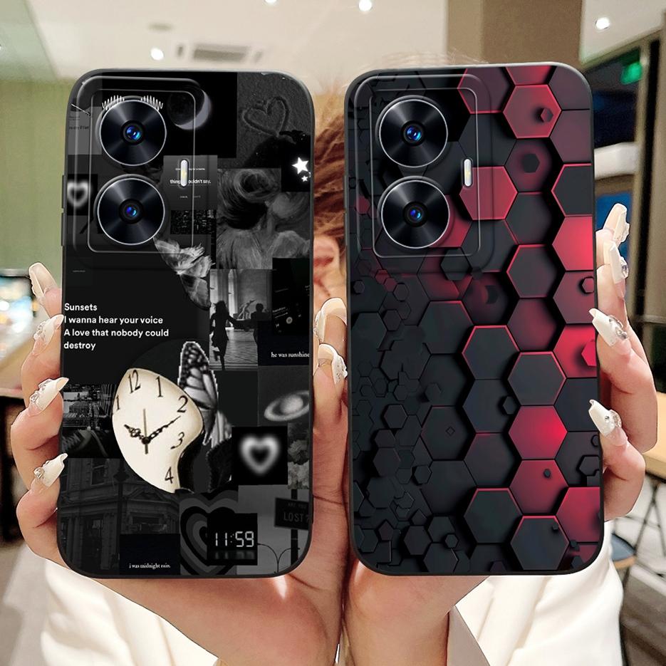 For Realme C55 Case RMX3710 Luxury Candy Painted Cover Soft TPU Matte Phone Case For Realme Narzo N55 C 55 RealmeC55 Fundas Bags