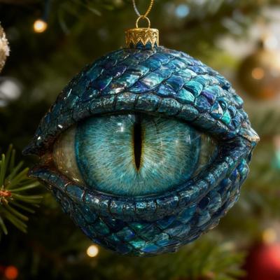 2D Dragon Eye Shaped Acrylic Christmas Ornament Dark Gift Christmas Festive Hanging Small Christmas Cookie Decoration Ornam Z9W8