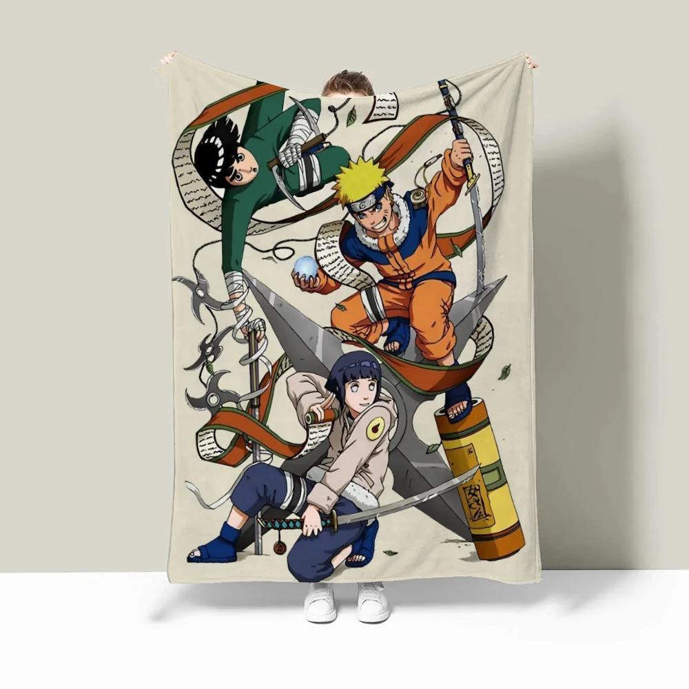 Koc flanelowy Naruto na sofę, zimowy, puszysty, w kratę, luksusowy, dla dorosłych, ręcznik plażowy, dom i dekoracja, pościel z mikrofibry